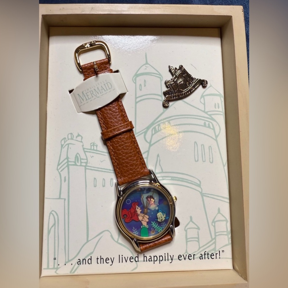 Vintage Rare Disney The Little Mermaid Storybook Watch 1994 New - Picture 5 of 9
